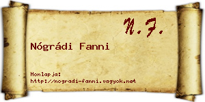 Nógrádi Fanni névjegykártya